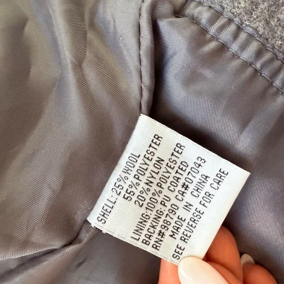 Oleg Cassini Gray Wool Blend Ruffle Front Funnel Neck Coat – Plus Size 1X - Picture 5 of 7